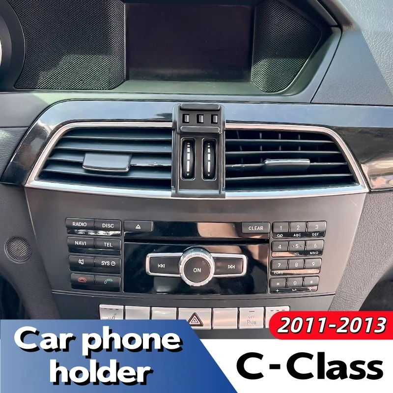 Suitable for Mercedes-Benz 2011-2013 C-Class Car Mobile Phone Holder, Left-Hand Drive Model Air Vent Gps Navigation Mobile Phone Holder
