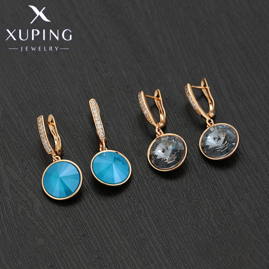 Xuping Jewelry Store Simple Style Round 14mm Stone Crystal Earring for Women Jewellery Party School Gifts Gift A00575842