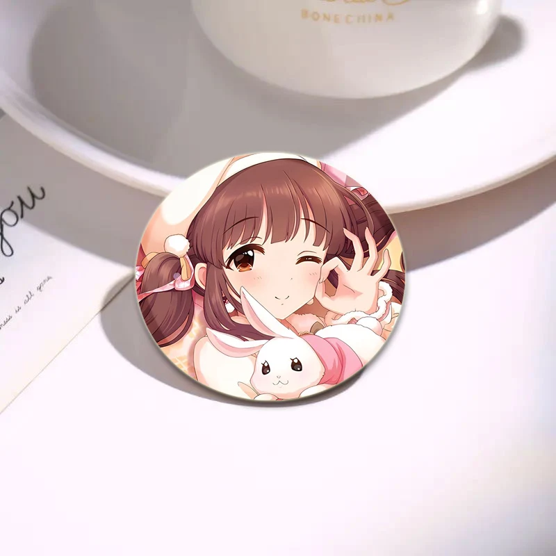 32/44/58mm The Idolm@ster Icon Spilla Rotonda Simpatico Cartone Animato Distintivo Amami Haruka Hoshii Miki Spille per Zaino Accessorio Regalo