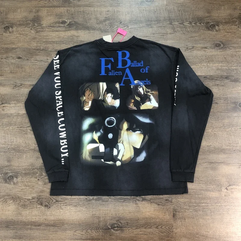 SAINT OF MICHAEL 1:1 Fashion Vintage Clothing Long Sleeves Tee Casual Loose T Shirt Men