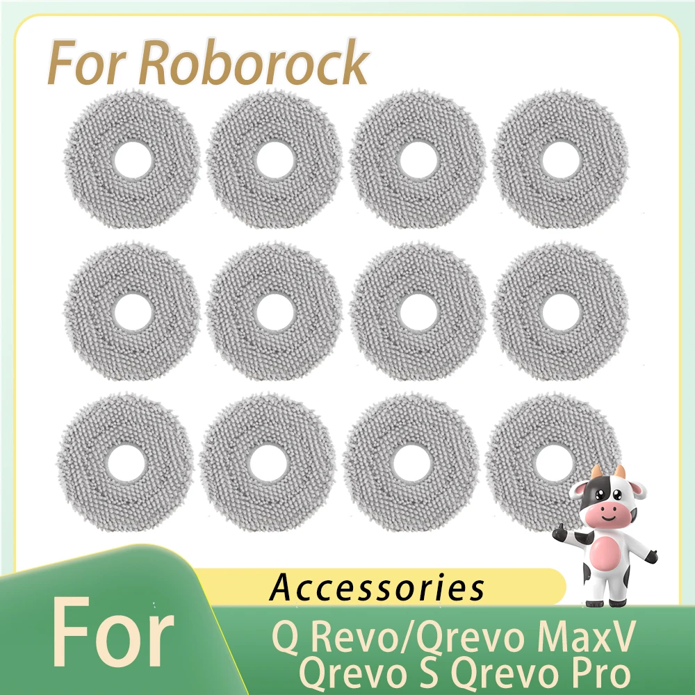 Mop Pads For Roborock Q Revo\Qrevo MaxV\Qrevo S\Qrevo Pro Parts Consumable Washable Robot Vacuum Cleaner Mop Cloth Accessorie