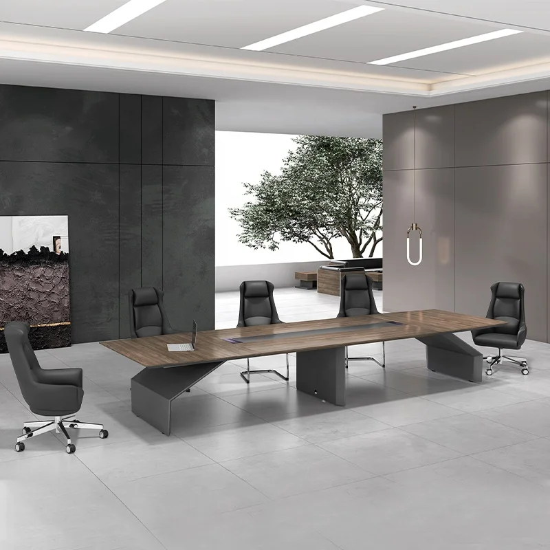 Eco-Friendly High-end 10 to 12/18/20 Person Rectangle Shape Boardroom Room Wood Conference Desk