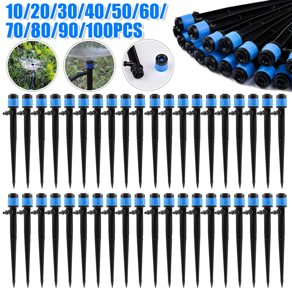 10-40PCS 360° Rotation Sprinkler Watering Dripper Garden Farming Flower Lawn Irrigation Nozzle Locked Connect 1/4 Hose