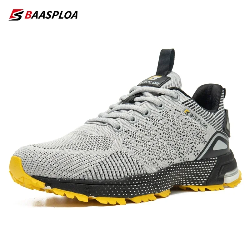 

Baasploa Men Running Shoes New Casual Lightweight Mesh Breathable Sports Shoes Male Outdoor Non slip Wear-resistant Sports Shoes