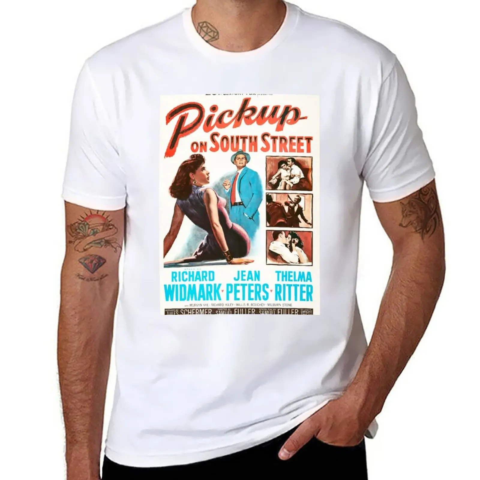 New Pickup on South Street - vintage film noir movie poster T-Shirt cute tops anime clothes Men's clothing