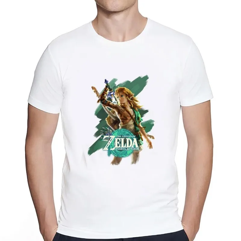 

Game Tears of Z-Zelda the Kingdom T Shirt Women Couple Combination Clothes Short Sleeve Collar Fashion Man Cotton