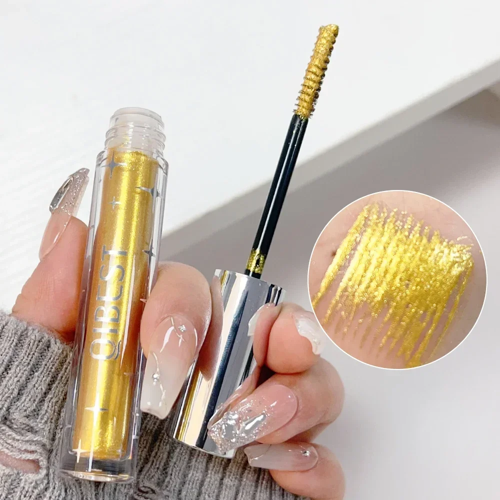 Diamond Glitter Sliver Mascara Waterproof Lasting Quick Shiny Gold Purple allungamento ciglia Mascara paillettes Eye Makeup Cosmetic