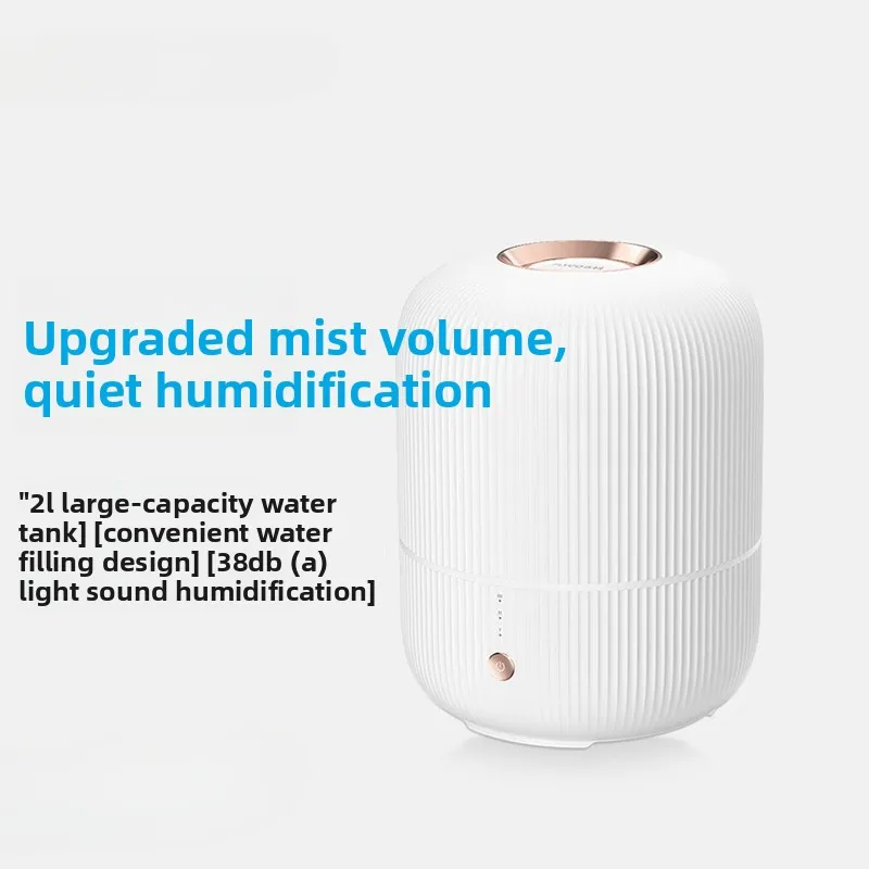2L Desktop Humidifier, Touch Mist Control with 360 Degree Outlet, Open Water Tank, Low Water Alert for Bedroom Office Use
