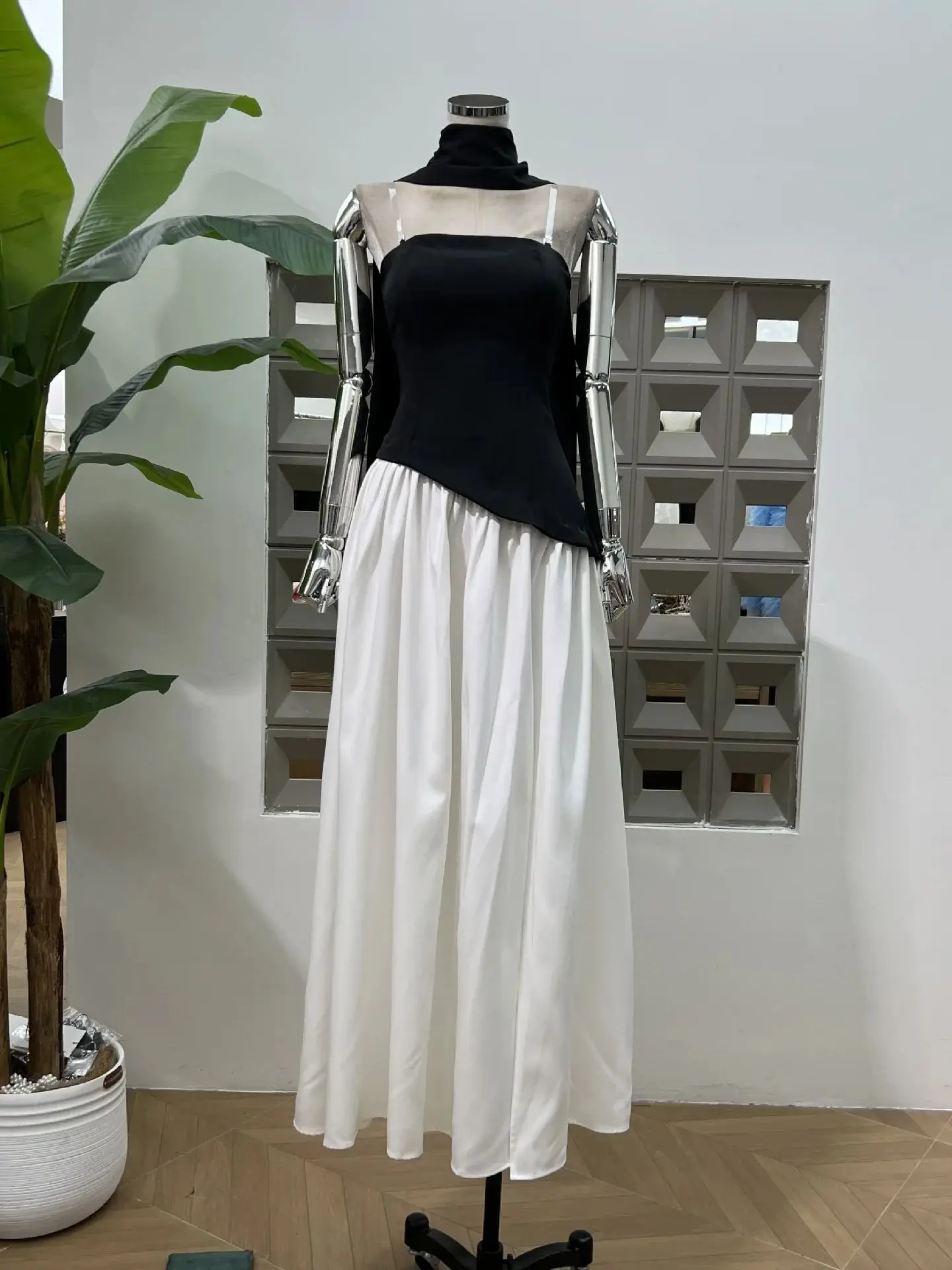 

Autumn New Tie-Up Two-Piece Tube Top Dresses Shawl Elegant Cocktail Party Gown Evening Prom Formal Wear Fashion Women's Outfit