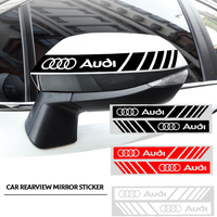 Car Stripe Stickers Rearview Mirror Reflective Vinyl Decals For Audi Sline A3 A4 A4L A5 A6 A6L A7 Q3 Q4 Q5 Q6 Q7 B8 B6 C6 S4 S5