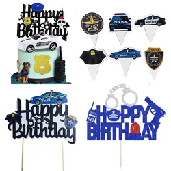 Police Birthday Party Decoration Police Themed Cake Topper Happy Birthday Cake Decor BabyShower Police Retirement Party Supplies