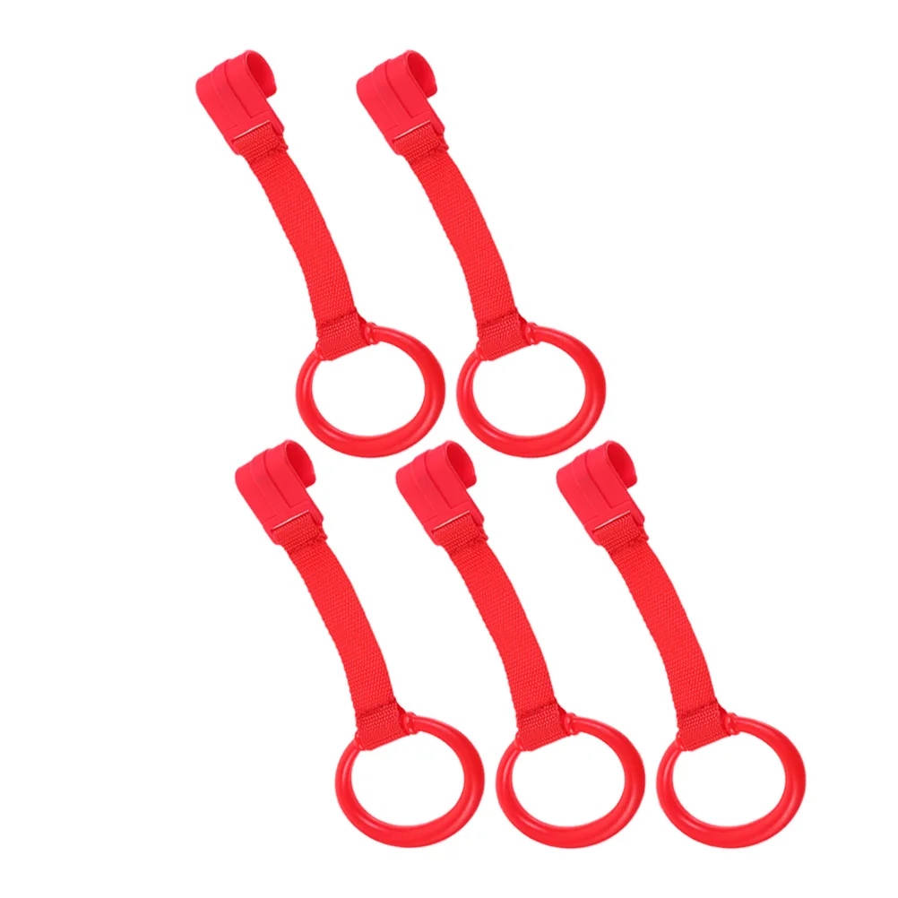Anillos para caminar para bebés, barras de plástico duraderas para cuna infantil, superficie lisa, soporte para niños pequeños, herramienta de entrenamiento portátil, 5 uds.