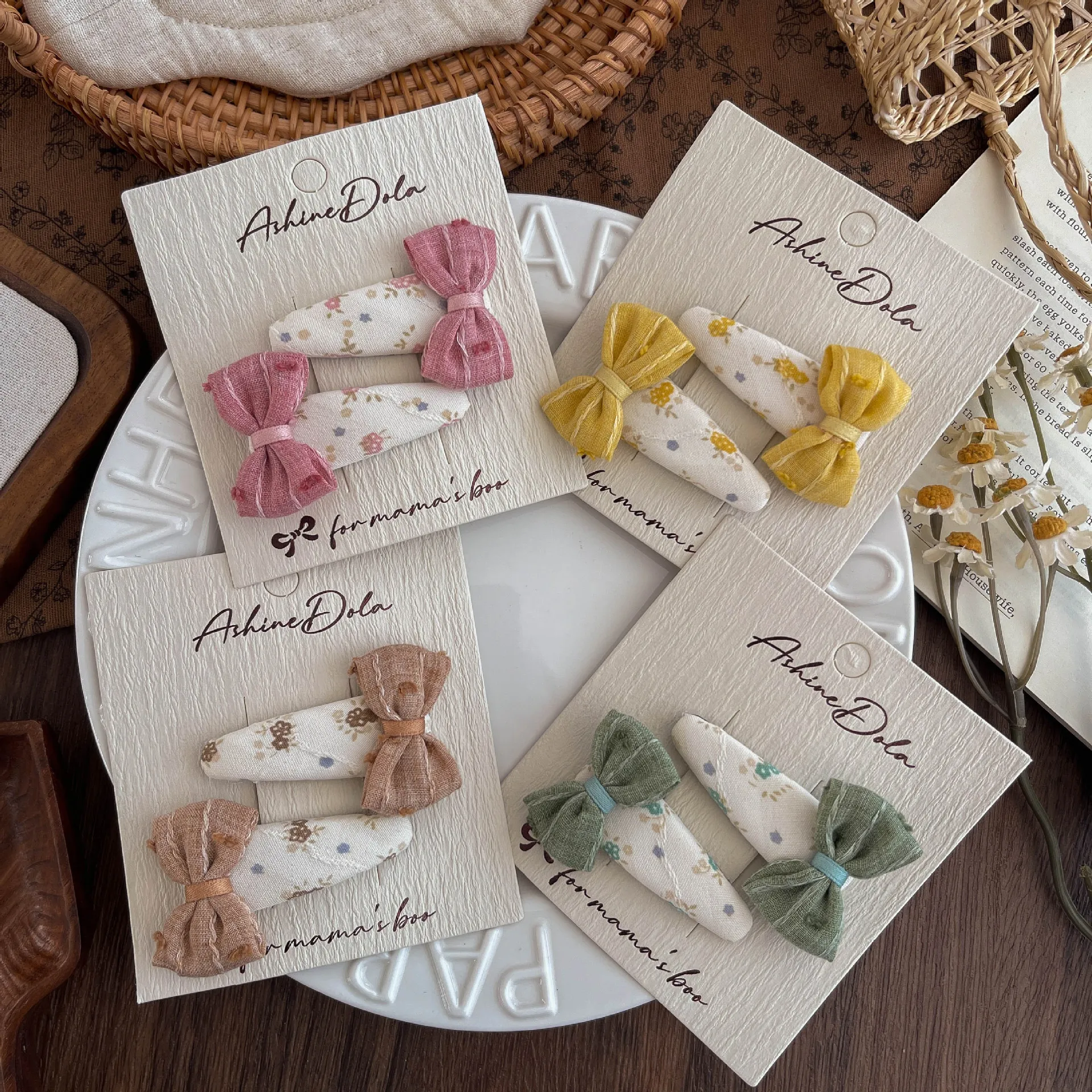 

2pcs/lot Floral Bow BB Clip Children's Hair Clip Baby Girl Bangs Side Clip Hairpins Kids Headwear Hair Accessories Headdress