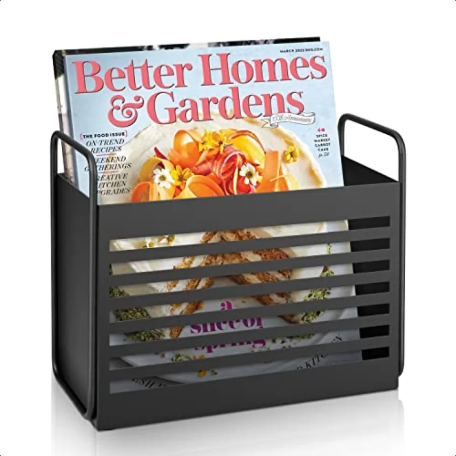 

Magazine Rack Magazine File Holder Mail Organizer Folder Organizer Bin for Magazines Books Newspapers Tablets in Home Office Bl