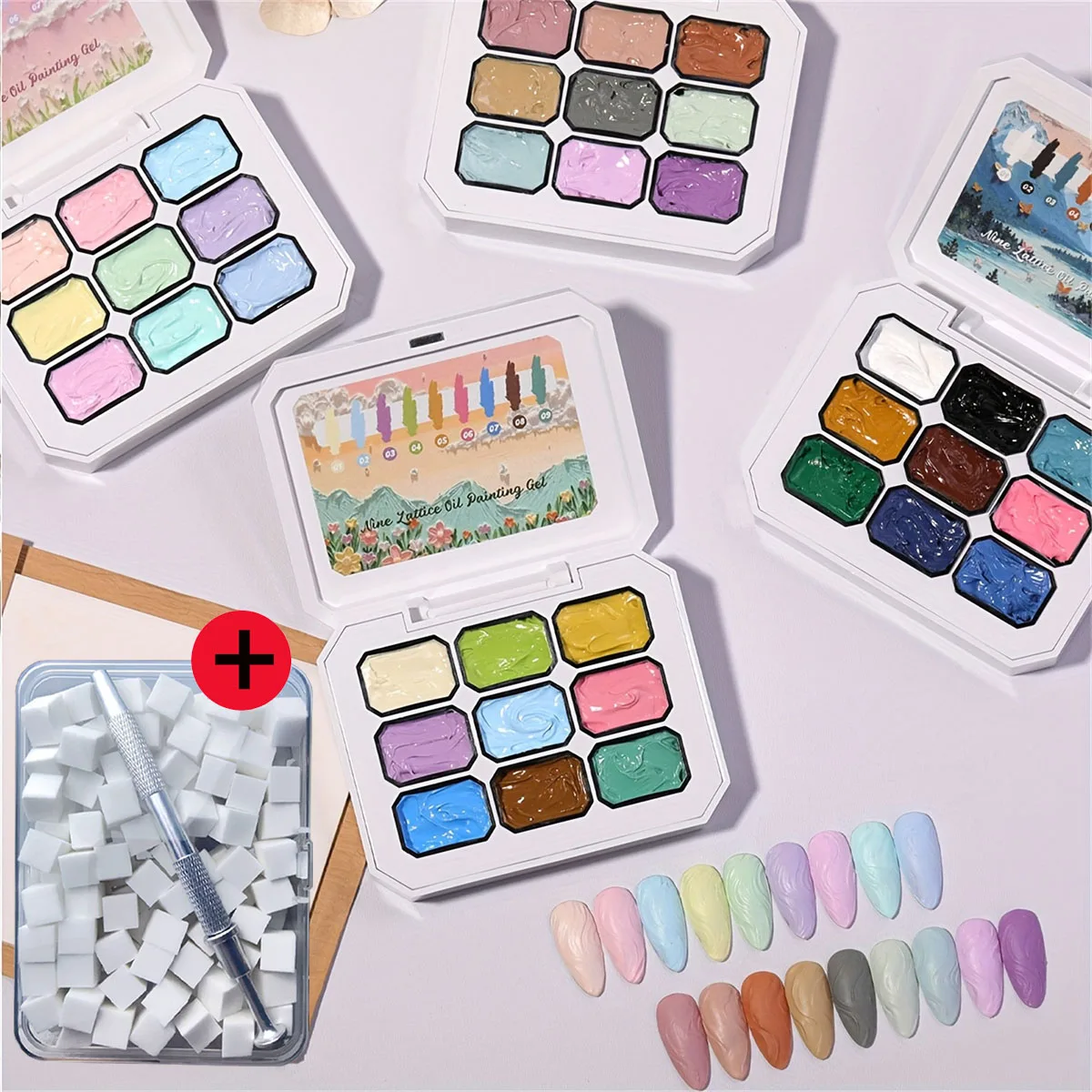 1 مجموعة/2 قطعة الصلبة مسمار الربت الغراء النفط اللوحة نقل الطباعة UV و LED طلاء الأظافر هلام الفن 100 قطعة بات الإسفنج 1 قطعة كليب الشتاء