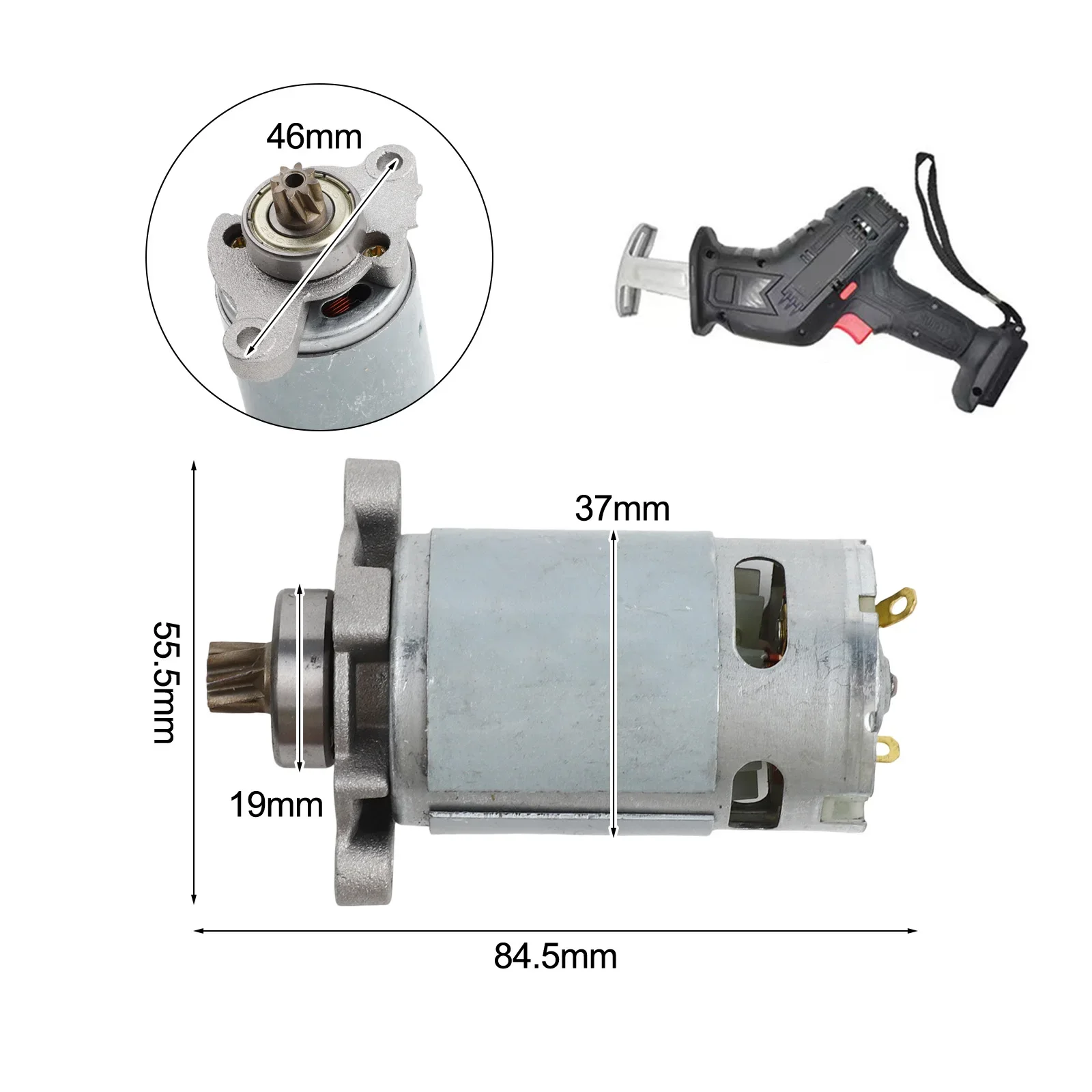 Approx. 84.5*55.5mm 3.33*2.19 In Reciprocating Saw Rechargeable Electric Saw Motor Electric Saw 8 Teeth Design