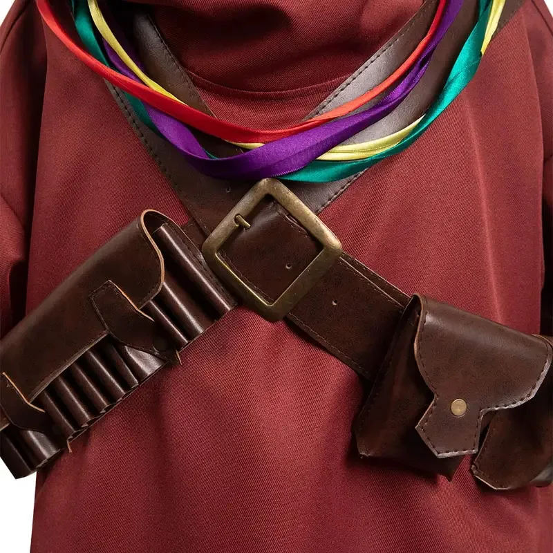 25COSKids جاوا تأثيري التلفزيون باونتي هنتر 3 زي طفل بنين بنات لعب الأدوار ملابس حمراء الأطفال تمويه حفلة الهالوين دور S