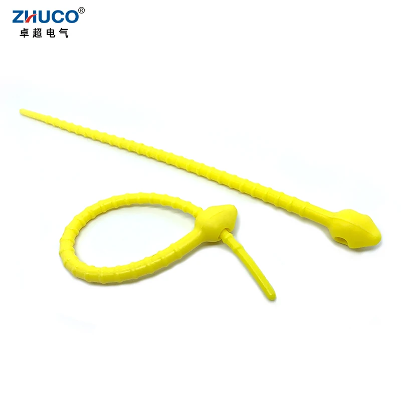

ZHUCO 5pcs 18cm Food Grade Multi-functional Reusable Silicone Wire Cable Zip Ties Household Food Bag Tied Bread Tie Food Saver