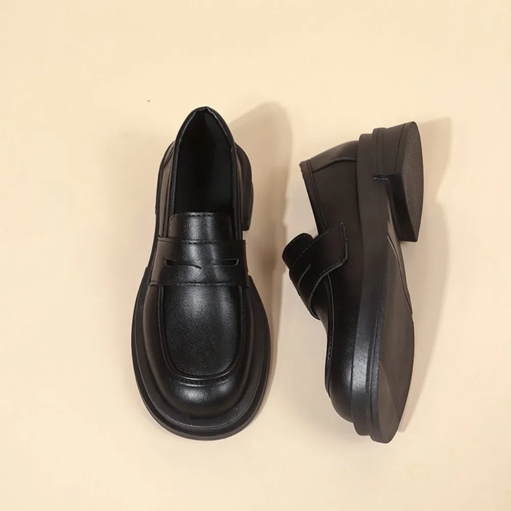 2026 Neue japanische College-Studentenschuhe im Cosplay-Lolita-Stil für Damen/Mädchen – Modische schwarze/kaffeebraune Uniform-Plateau-Schuhe – Detail 6