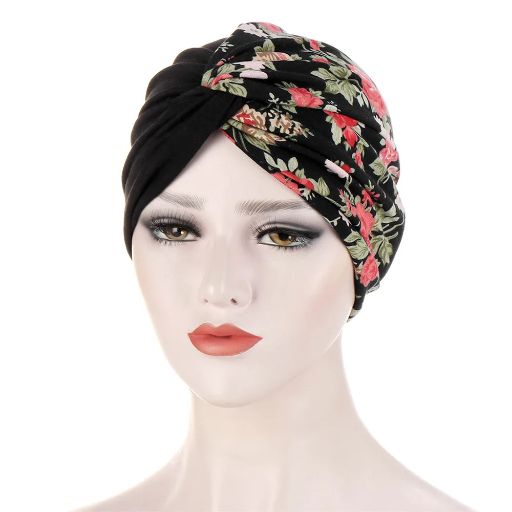 Turban à nœud torsadé imprimé pour femmes indiennes, Skullies, Hijab musulman, casquette de chimio, chapeau contre le Cancer, Bonnet extensible, couvre-tête pour perte de cheveux, nouvelle collection