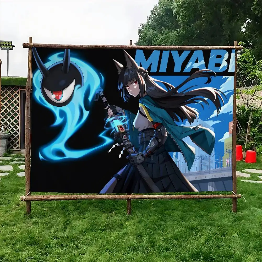 Hot Game Zenless Zone Zero New Anime Girl Hoshimi Miyabi Large Size Shop Art Promotion Advertising Booth Flag Hanging Banners