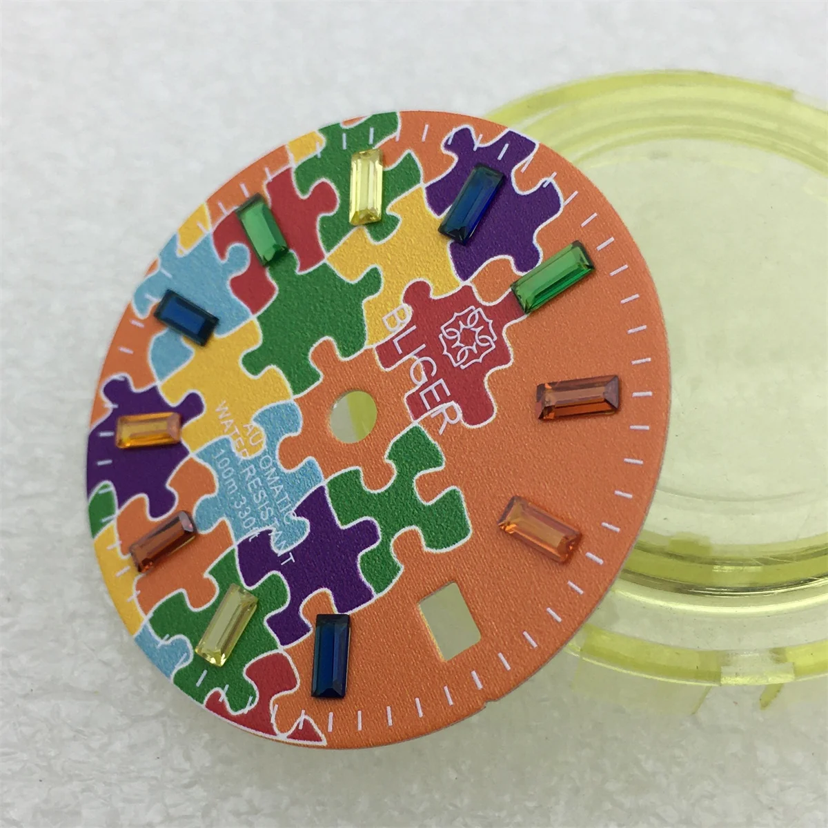 Часы с пузырьками, 29 мм, оранжевый небесно-голубой циферблат, механизм NH35 NH36, запасные части для мужских часов