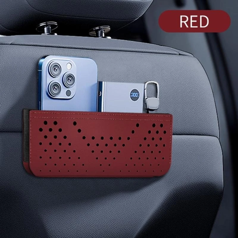 652F Universal Car Organizers Adhesive Mesh Pouches for Phones and Small Items Easy Installation Efficient Space Utilization