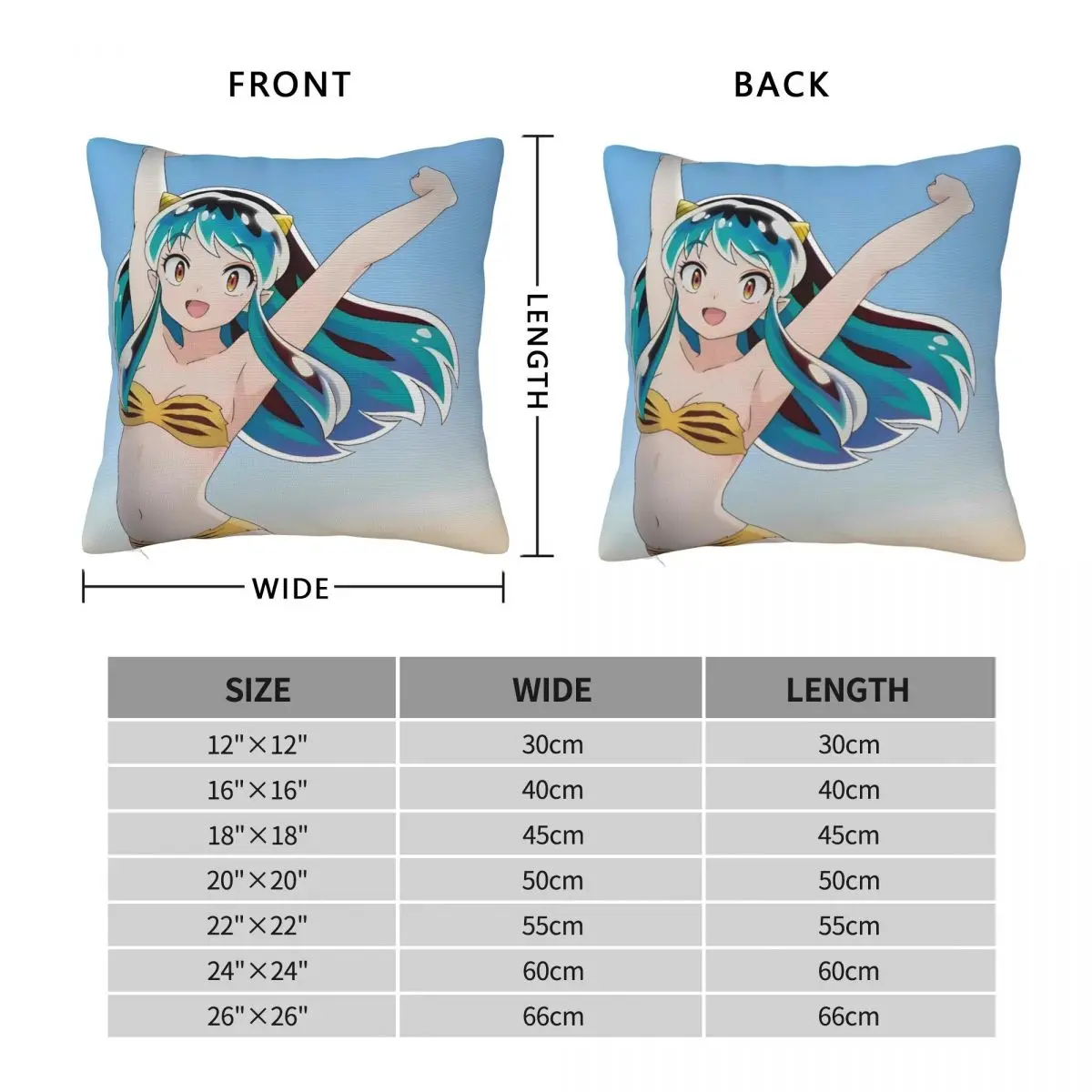 وسادة غطاء أنيمي Urusei Yatsura الجرافيك غطاء الوسادة الجدة كيس وسادة لحفل زفاف ديكور المنزل سادات #4