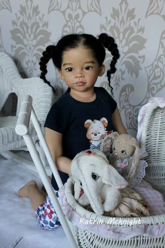 EGO 78cm Reborn Baby Doll Meili With Hand-Rooted Hair Already Finished Doll With Different Dress Dolls For Girls