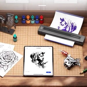 طقم نقل الوشم الحراري اللاسلكي Aimo ، طابعة الاستنسل ، آلة مع ورق نقل ، متوافق مع الهاتف الذكي والكمبيوتر الشخصي أفضل 6 آلات استنسل مبيعات - رقم 6