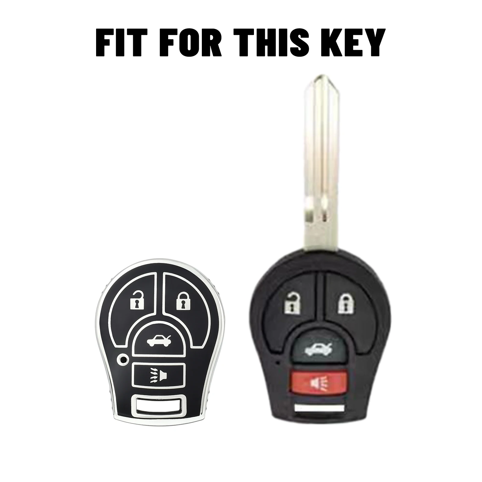 حافظة غطاء مفتاح فوب لنيسان فيرسا جوك روج سنترا تيتان أرمادا كيوب فرونتير NV إنفينيتي FX35 FX45 فيرسا حامل سلسلة المفاتيح