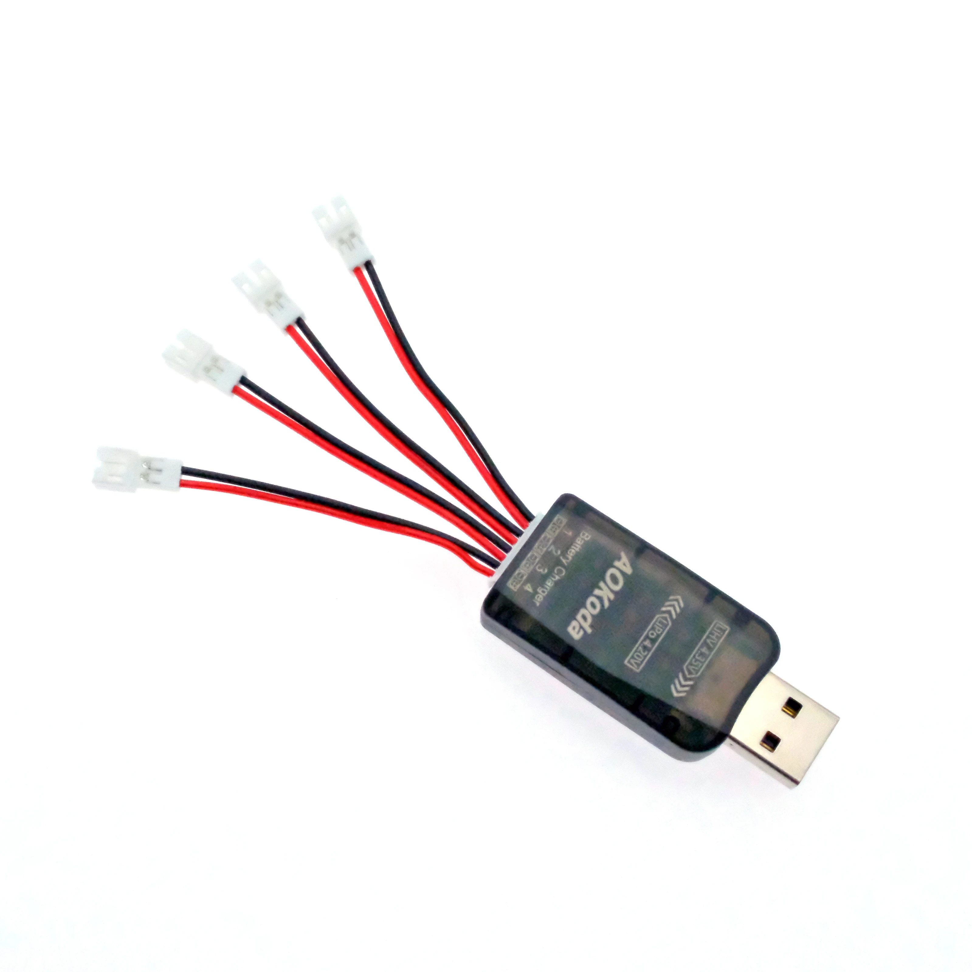 

AOKoda CX405 4CH Micro USB зарядное устройство 1S Lipo PH2.0 батарея для FPV RC Tiny Whoop Drone