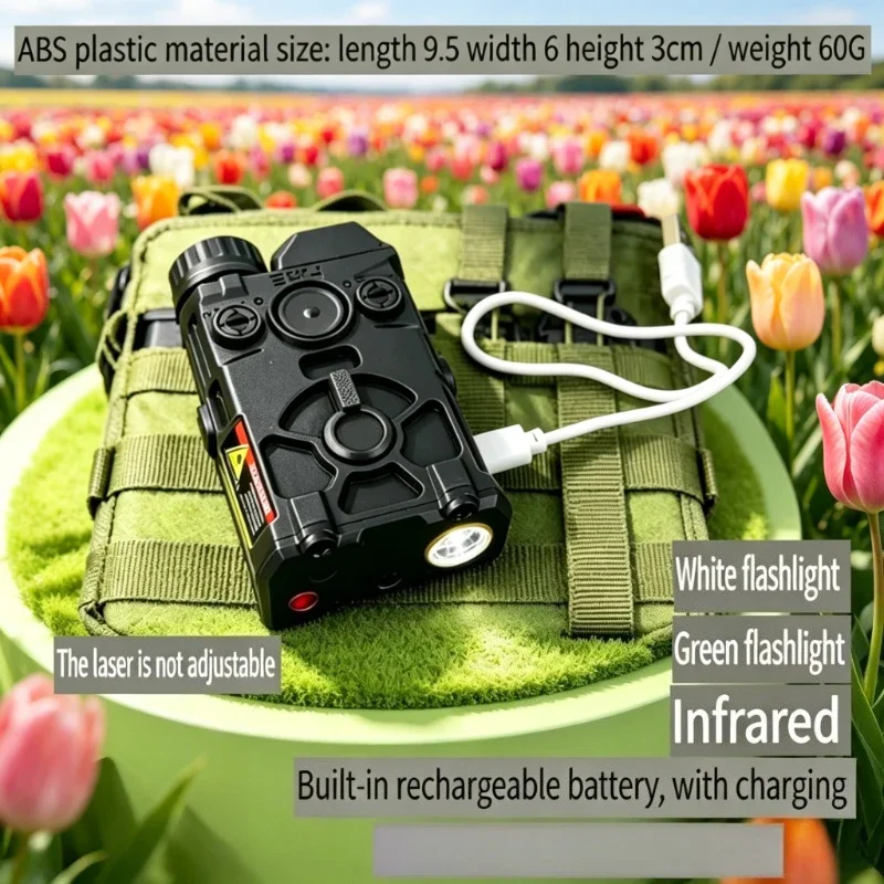 OGL Laser Flashlight Combo Red Green Laser Sight USB Rechargeable Tactical Light for Airsoft CS Game Softair Gun