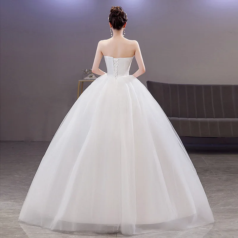 Vestido De Novia personalizado, nuevos vestidos De baile De talla grande sin tirantes, vestidos De Novia con cordones para mujer, Vestido De Novia