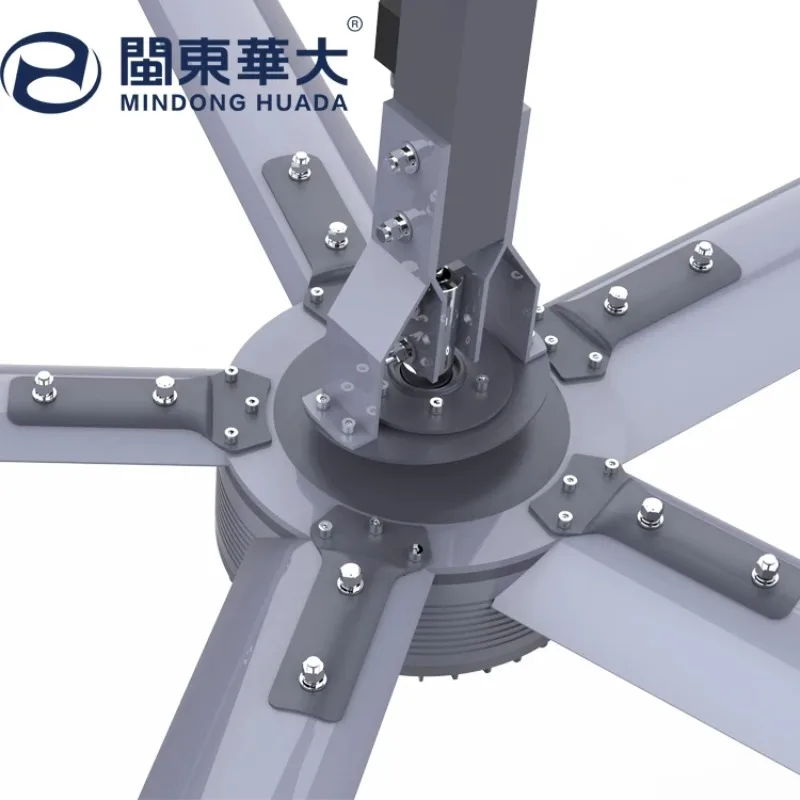 مروحة سقف صناعية عملاقة حديثة ذات حجم كبير بطول 12 قدمًا وسرعة منخفضة ومروحة سقف Hvls Ac كبيرة الحجم