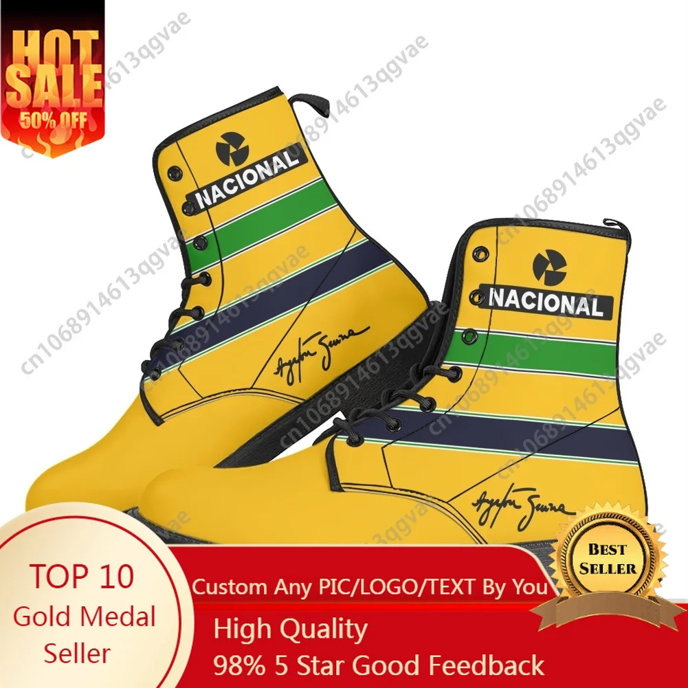 

Ayrton Senna Boots Mens Womens Teenager Shoes Casual Boot Outdoor High Quality Couple Customize Shoe