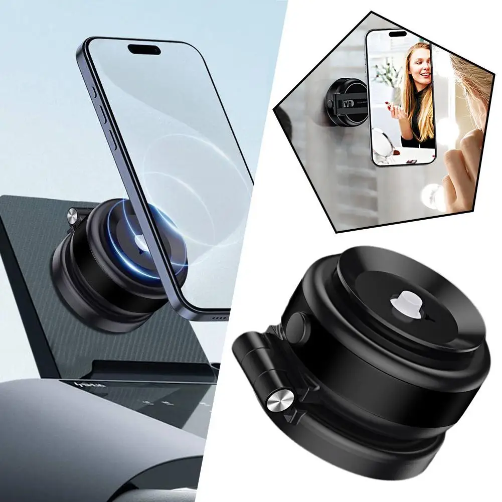 Vacum Car Phone Holder For iPhone Magnetic Car Mount Foldable Vacuum Adsorption Bracket