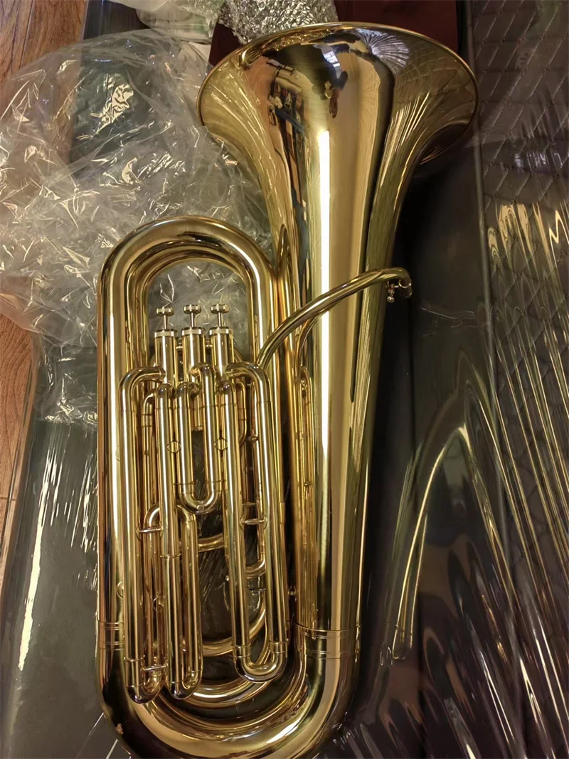 Bb Professional Gold Lacquer Brass Body Tuba