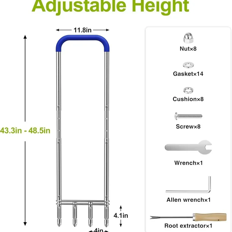 Lawn Aerator Stainless Steel Grass Puncher Garden Care Tool for Homeowners Durable Manual Soil Aerating Device Fits Standard