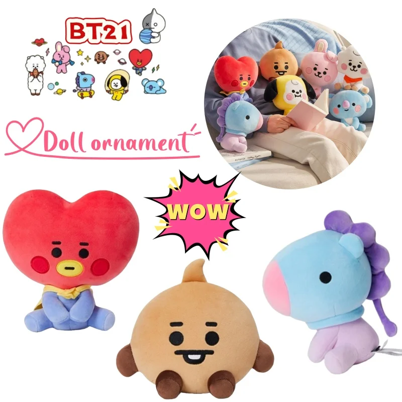 

BT21 koya RJ Shooky Mang Chimmy Tata Cooky High Color Value Creative Doll Doll Cartoon Desktop Sitting Posture Birthday Gift