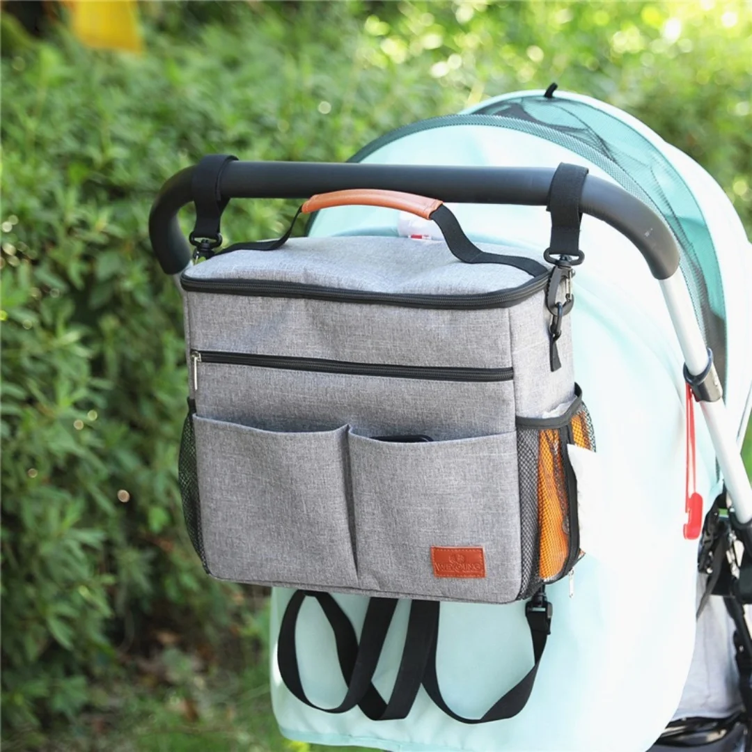 New Style Baby Stroller Bag, Waterproof, Multi-Functional, Large-Capacity, Double-Shoulder Mommy Bag, Portable Mother-And-Baby Bag