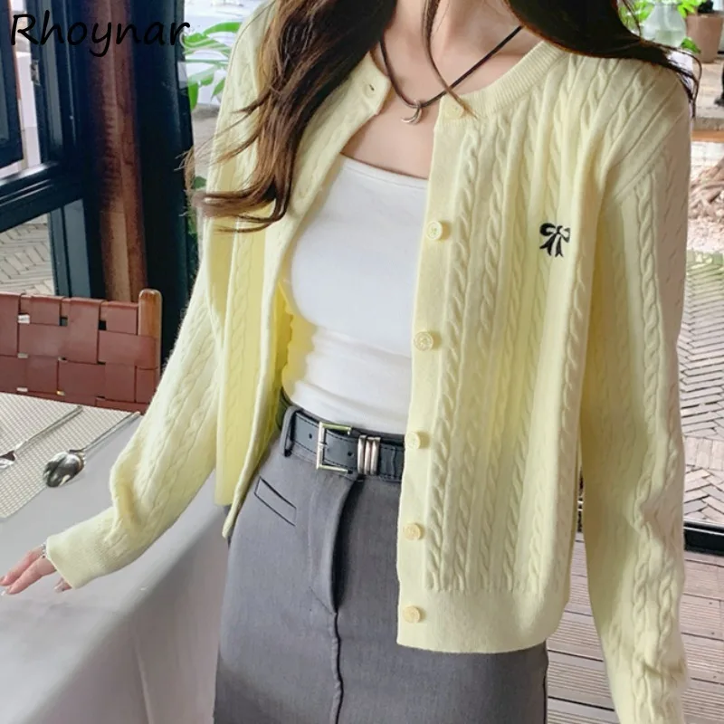 

Sweater Cardigans Women Autumn Sweet Students Lovely Bow Tender Leisure All-match Korean Style Youthful Unique Attractive Cozy