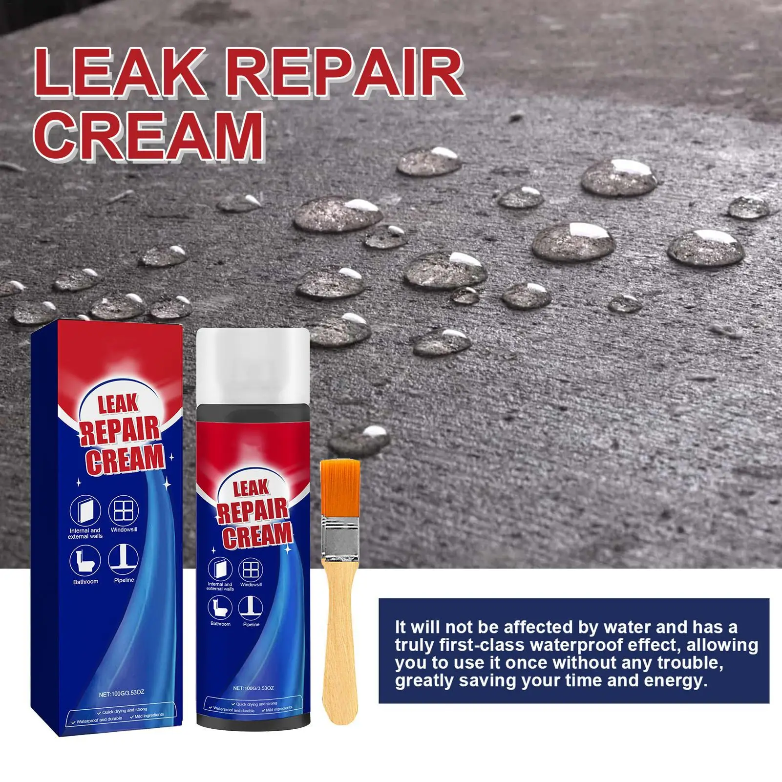 Sealant Liquid Wall Roof Leak Repair Liquid Quick Dry Long Lasting Wall Gap Filler Accessories for Gutter Window Frame Tile