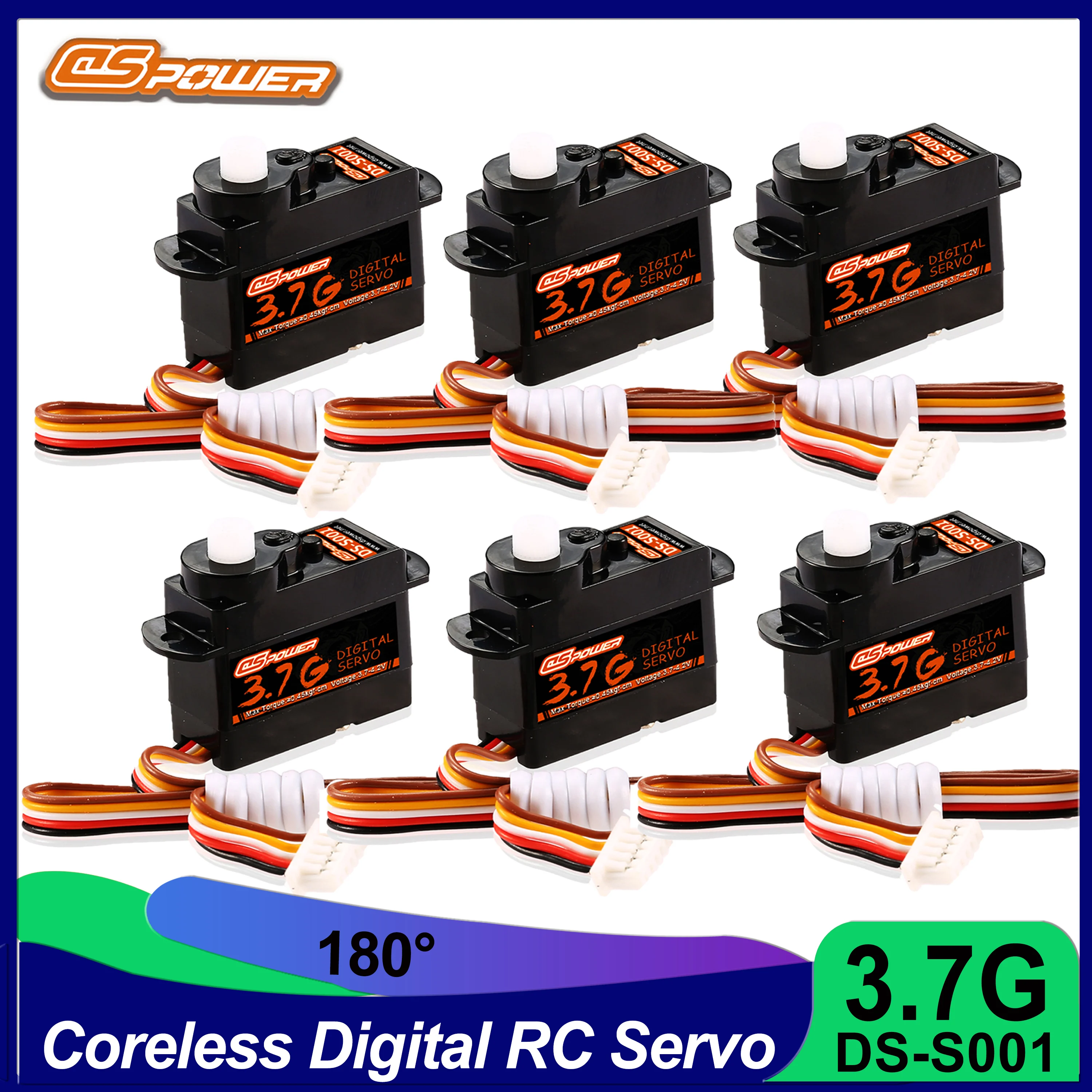 

1/5/10/20PCS DSPOWER 3.7g Coreless RC Servo Plastic Gear Digital JR/JST Plug for Drone Fixed-wing Plane Helicopter 3D Aircraft