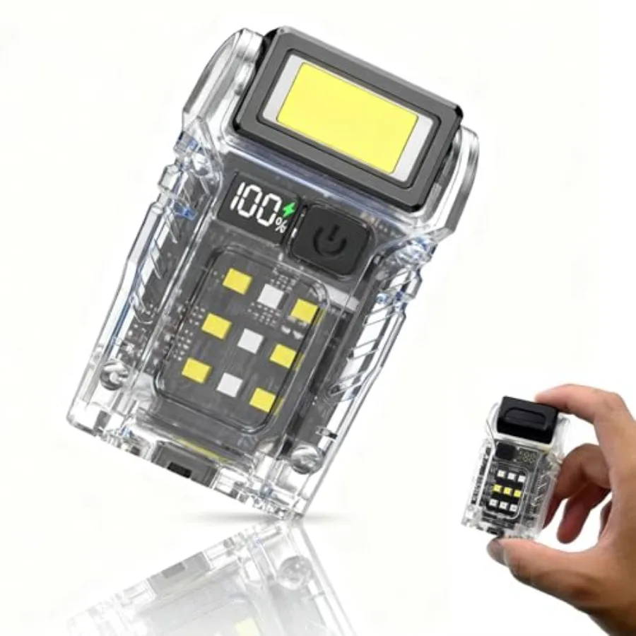 

G5 EDC Flashlight 1200 Lumens, Super Bright 7 Modes Mini Pocket-Sized Flat Flashlights Rechargeable, Portable Small LED Dual Li