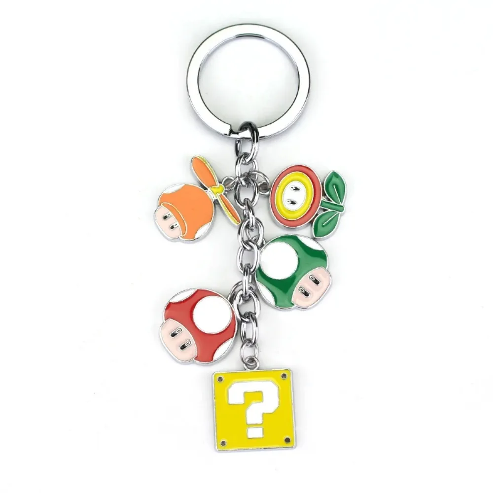 New Anime Game Super Mario Toad Question Mark Block Cosplay Zinc Alloy Keychain Pendant Accessories Necklaces Gifts Jewelry