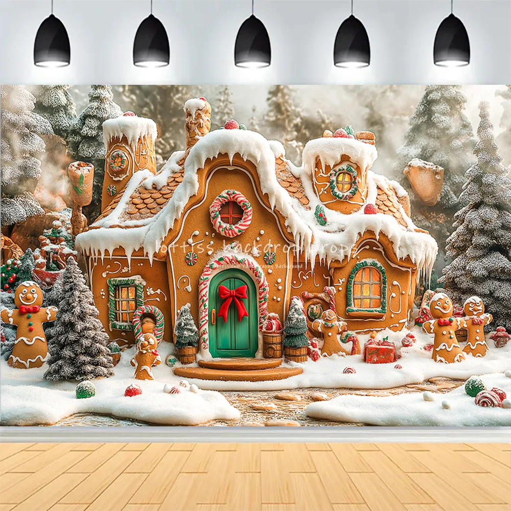 Winter Christmas Atmosphere Windows Photography Background Merry Christmas Glow Christmas Little Photo Studio Backdrops AG-77