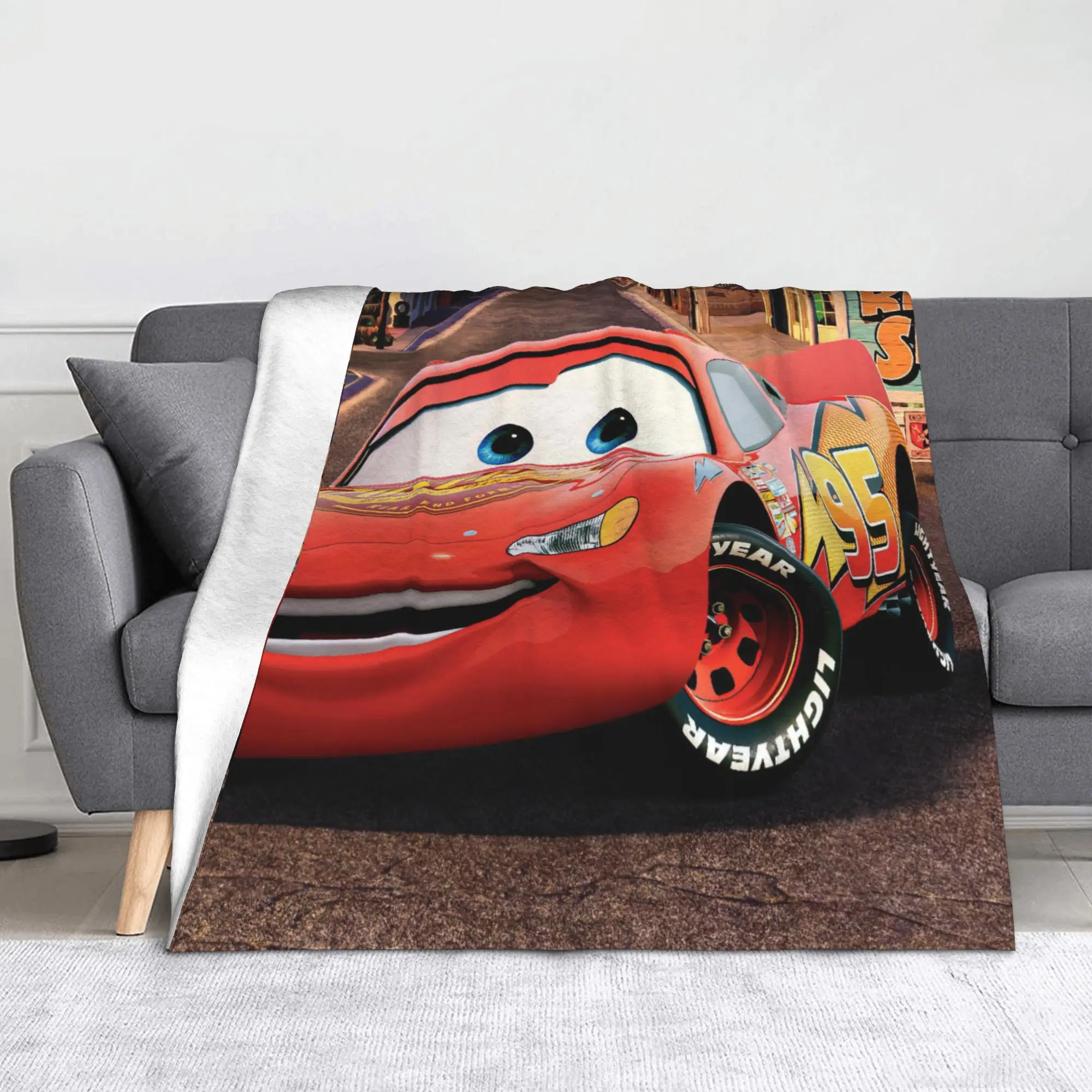 

Lightning McQueen Cars Movie Blanket Coral Fleece Plush Winter Multi-function Throw Blankets for Home Travel Rug Piece