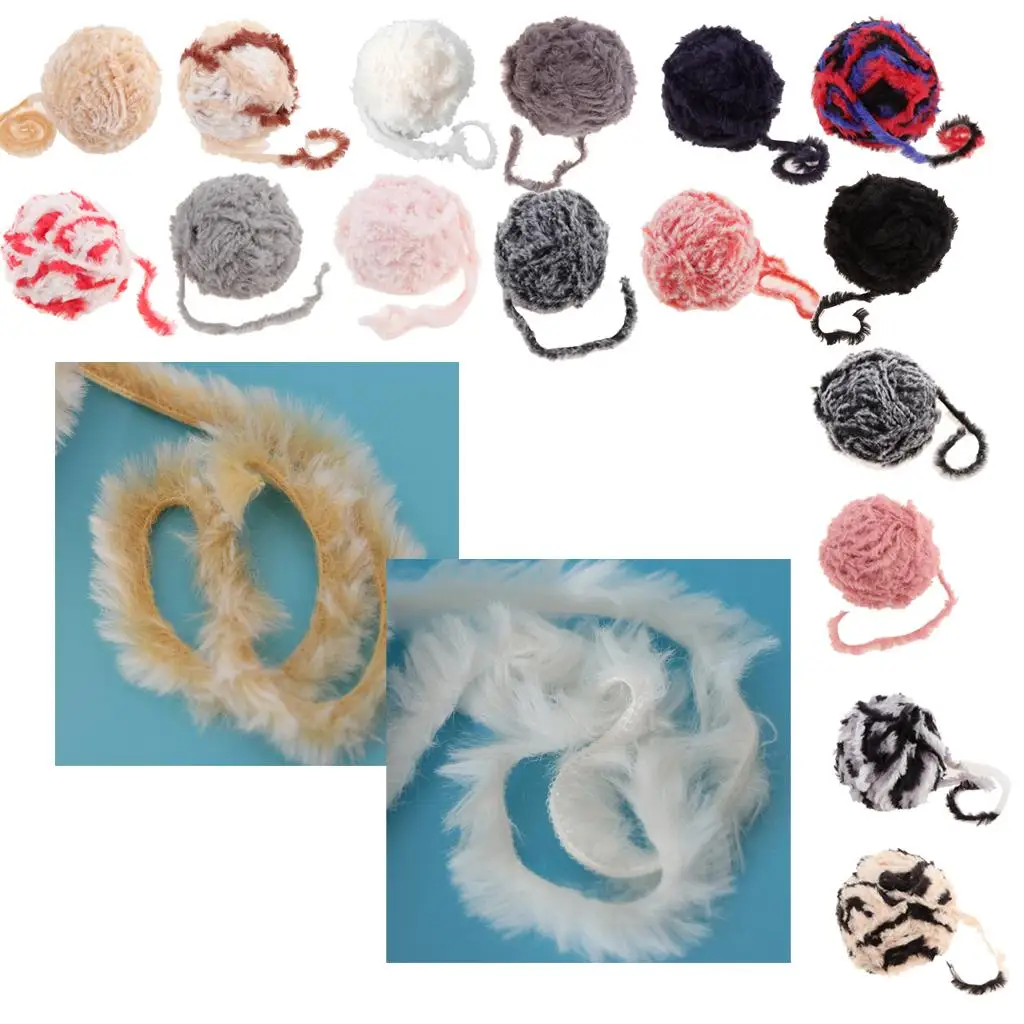 32 Meters Faux Fur Yarn for DIY Knitting Yarn Craft Accessory New