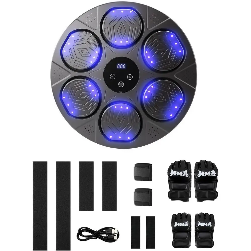 

Bluetooth Smart Boxing Machine for All Ages: 9 Levels & Speeds, Wall-Mounted Punching Training, Ideal for Home and Gym Use